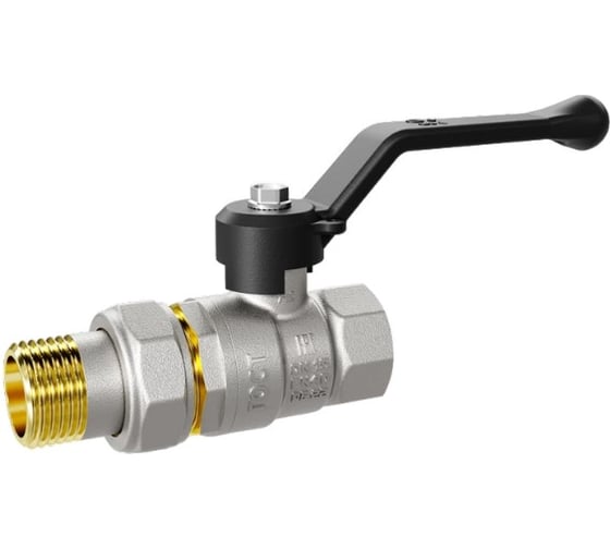 Кран шаровой латунный LD PRIDE 47.32.В-ГШ.Р Ду 32 Ру 25 рычаг с биркой LD 47.142.2.32.M02