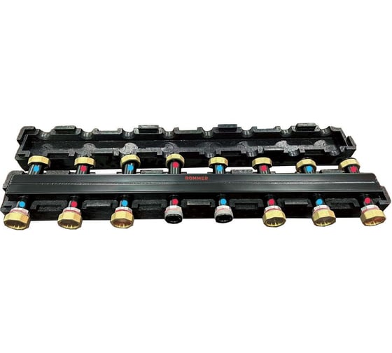 Стальной распределительный коллектор ROMMER 4(7) отопительных контура 1 1/2х1 1/2, в теплоизоляции RDG-2017-004047 PEE9H547554KQE