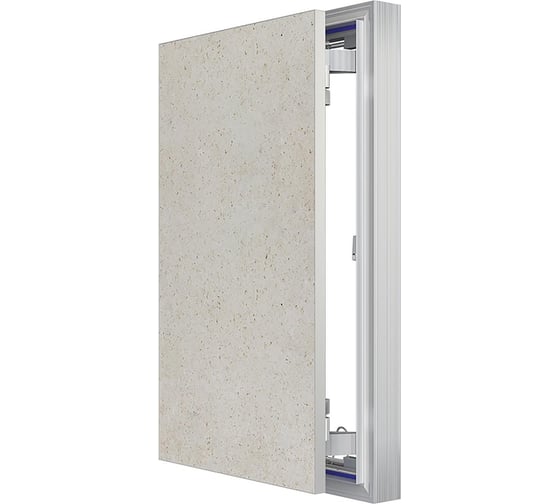 Люк ревизионный скрытого монтажа алюминиевый EVECS D Ceramo Optimum 500x400 мм, петля D5040 Ceramo Optimum