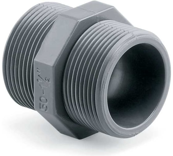 Ниппель двойной ПВХ HIDROTEN 21/2, Hidroten, Испания 1002407 СК1613_И