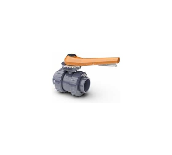 Кран шаровой HIDROTEN ПВХ 63 под клей, с триггером, PTFE/EPDM, Испания 1011759 СК0006ТГ_И