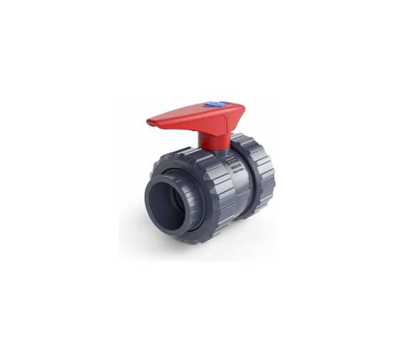 Кран шаровой HIDROTEN ПВХ 90 под клей, PE/EPDM, Испания 1011081 СК0008_И