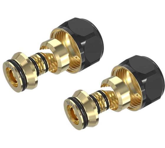 Соединители евроконус VIVALDO 3/4x16 мм (2 шт.) (черный) EC16-BL