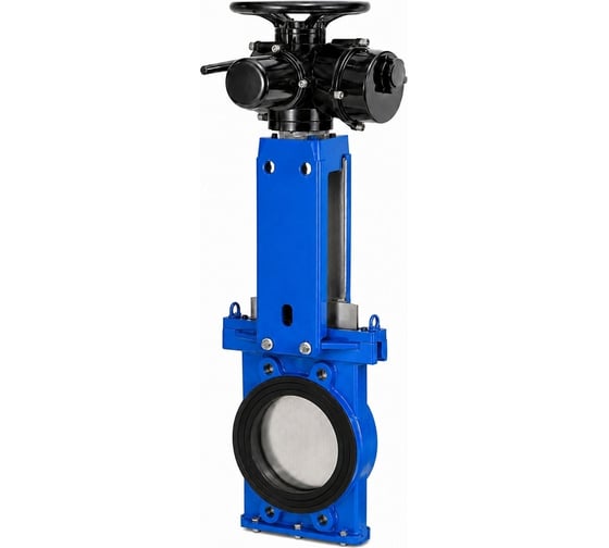 Задвижка шиберная с промывочным лотком DN.ru GGG40-304-NBR-2W-Fb-ОСТ Ду65, Ру16, двусторонняя, межфланцевая, ОСТ-фланец тип АК (А), электропривод JW-007-380V D040-11386
