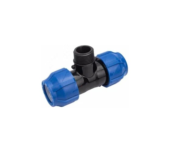 Тройник ПНД ПоливНаДаче PND-TR-20-34HP, 20x3/4x20, с наружной резьбой