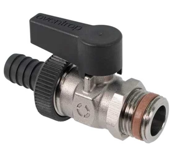 Кран шаровой Oventrop OVENTROP Optiflex R KFE DN 15 PN 16 с колпачком и штуцером для шланга, нерж. сталь 103330014