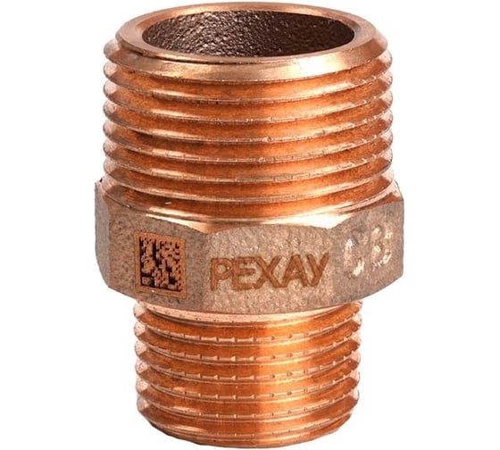 Ниппель резьбовой РЕХАУ AURLINE 3/4x1/2, НН, редукционный, красная бронза RX+ 18732541001