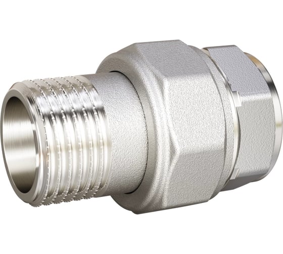 Сгон разъемный (американка) LD Pride DN32 (1 1/4), ВР/НР, латунь, никель, в упаковке LD.67.590.32