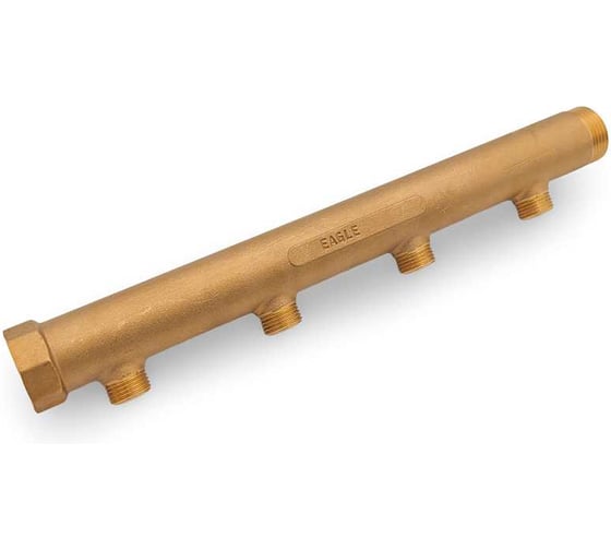 Коллектор со штуцером BYR PEX 1", наружная резьба, 4 выхода 3/4", длина 80 мм, 30 шт. 2937-30