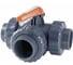 Кран шаровой трехходовой HIDROTEN ПВХ 50 под клей, тип - L, PTFE/EPDM, Hidroten, Испания 111V005 СК9350Л_И 1