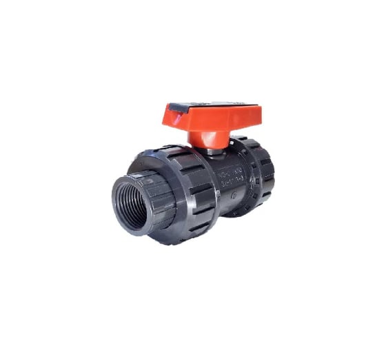 Кран шаровой ПВХ ERA 1, с внутренней резьбой, PTFE/EPDM, Китай UTB01 ХСК0030П
