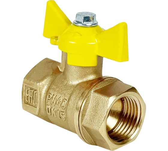 Кран шаровой Valfex N/P59 БИРКА для ГАЗА 1/2 ВР/ВР ручка-бабочка, латунный 11Б27фтМ (96/24) VF.277.LB3.012.N/P59.Bir