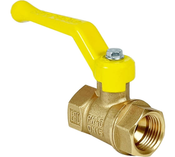 Кран шаровой Valfex N/P59 БИРКА для ГАЗА 1/2 ВР/ВР ручка-рычаг, латунный 11Б27фтМ (96/24) VF.271.LR3.012.N/P59.Bir