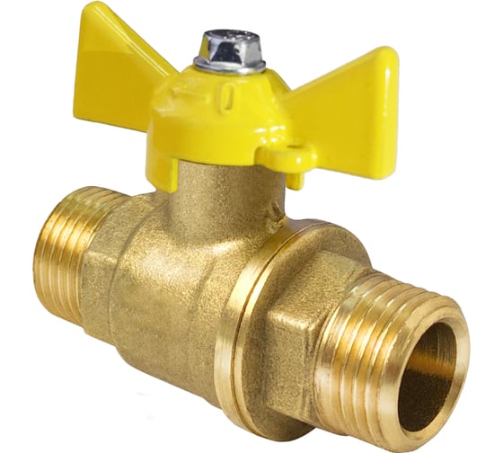 Кран шаровой Valfex N/P59 БИРКА для ГАЗА 1/2 НР/НР ручка-бабочка, латунный 11Б27фтМ (96/24) VF.279.LB3.012.N/P59.Bir