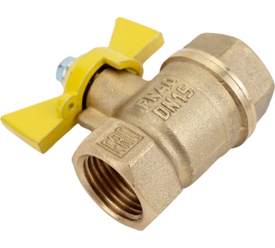 Кран шаровой Valfex N/P59 БИРКА для ГАЗА 3/4 ВР/ВР ручка-бабочка, латунный 11Б27фтМ (80/20) VF.277.LB3.034.N/P59.Bir