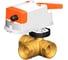 Кран шаровой регулирующий DN.ru 59-304-PTFE-SP-3WT-T-ED Ду15, Ру20, с электроприводом с обратной связью 0-10 В, AC24V D160-90545 1