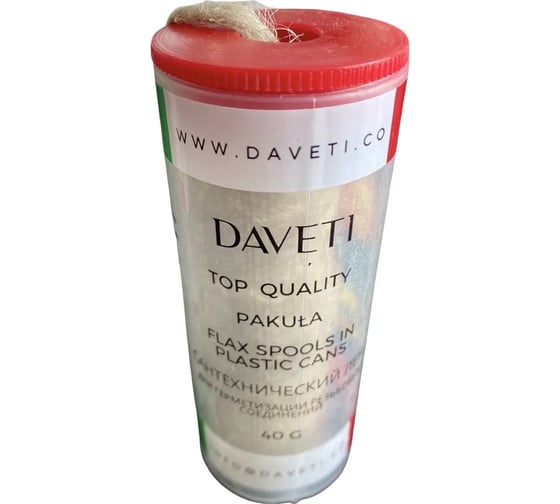 Сантехнический лён DAVETI в банке, 40 грамм, шпуля LEND40