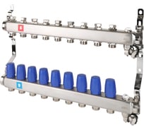 Коллектор MVI из нержавеющей стали, в сборе без расходомеров, с дренажным краном и воздухоотводчиком MS.609.06