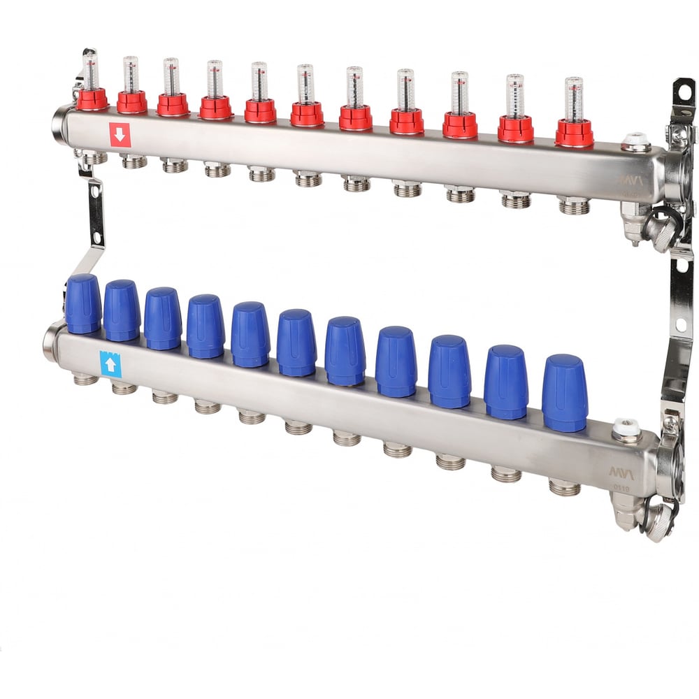 Коллектор MVI из нержавеющей стали, в сборе с расходомерами, дренажным ...