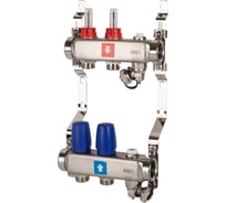 Коллектор MVI из нержавеющей стали, в сборе с расходомерами, дренажным краном и воздухоотводчиком MS.702.06