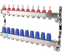 Коллектор MVI из нержавеющей стали, в сборе с расходомерами, дренажным краном и воздухоотводчиком MS.710.06