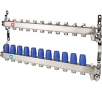 Коллектор MVI из нержавеющей стали, в сборе без расходомеров, с дренажным краном и воздухоотводчиком MS.611.06