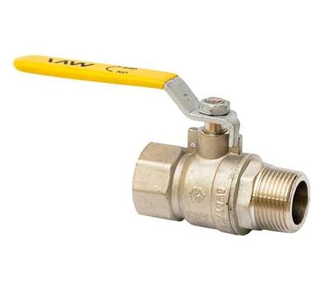 Шаровой кран MVI газовый, полнопроходной 1" внутренняя-наружная, ручка рычаг BV.812.06