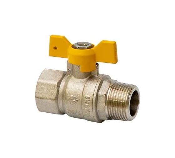 Шаровой кран MVI газовый, полнопроходной 1/2" внутренняя-наружная, бабочка BV.814.04 1