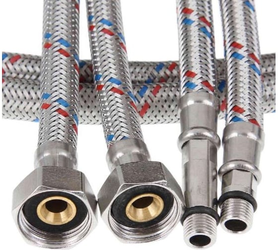 Гибкая подводка для смесителя OUTE пара, 1/2", М10, гайка-штуцер, 100 см TP57-100