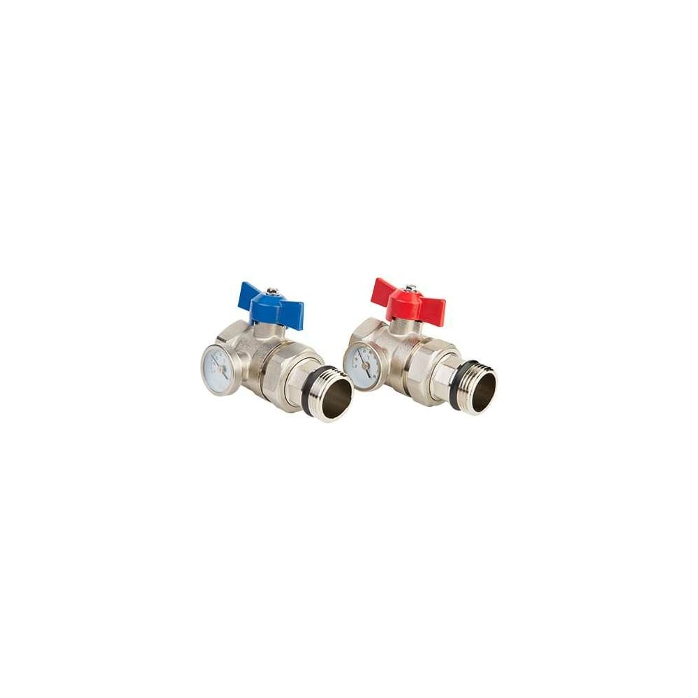Шаровые краны с термометром для коллектора MVI комплект 2 штуки MC.312. ...