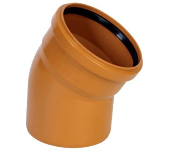 Отвод D110 - 15° рыжая СаМат Плюс SanT-2780