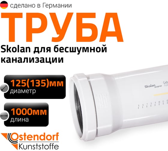 Труба Ostendorf SKEM 125x1000 мм 336040