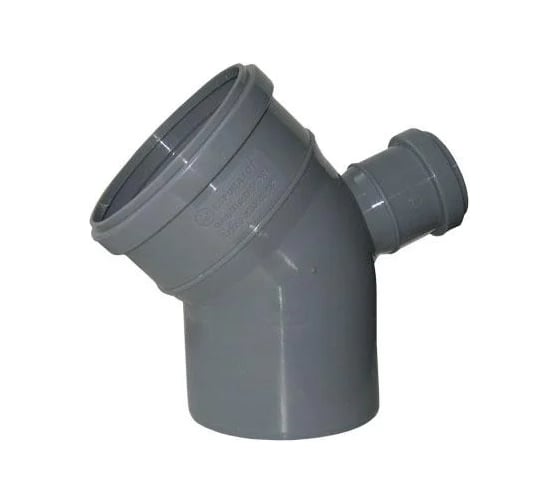 Отвод ПВХ VIEIR Ф110×45 (18шт) с выходом Ф50 тыл для подключения с задней стороны ОТВ ВК 110/50/45 ТЛ (Y)