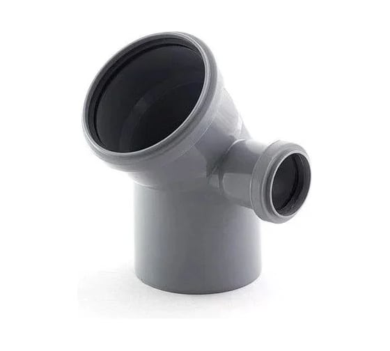 Отвод ПВХ VIEIR Ф110×45 (18шт) с выходом Ф50 вверх для ответвления дополнительной линии ОТВ ВК 110/50/45В (Y)