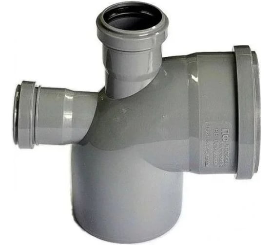 Отвод ПВХ VIEIR Ф110×50×90 (25шт) вверх+тыл для комбинированного подключения 5074 (Y)