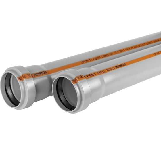 Труба VALFEX OPTIMA ф 50, с раструбом, L=0.5 м, внутренняя канализация, толщина стенки 1.5 220500050