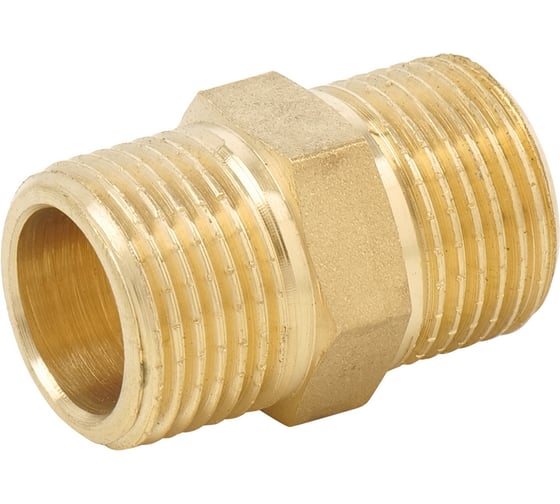 Ниппель латунный VIEIR 2 (5шт) ш × 2 ш (две наружные резьбы) SH88 (Y)