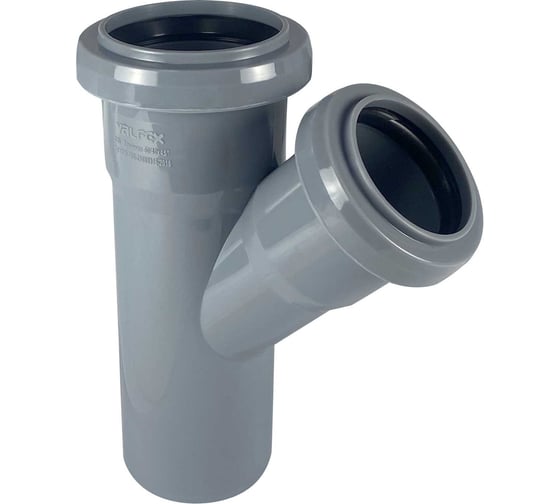 Тройник VALFEX 45 градусов, 50-40, внутренняя канализация 22050040 - выгодная цена, отзывы, характеристики, фото - купить в Москве и РФ