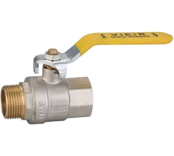 Кран газовый VIEIR 1", внутренняя-наружная резьба, ручка-рычаг VRQ213-03 (Y)