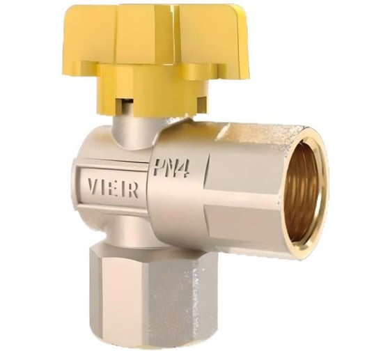 Кран газовый угловой VIEIR 1/2", внутренняя резьба, ручка-бабочка VRQ214-01 (Y)