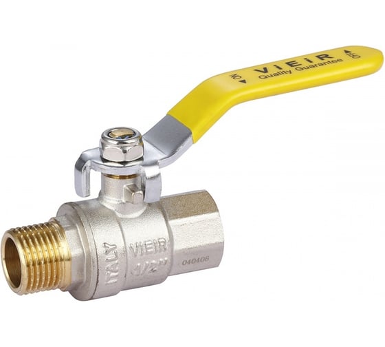 Кран газовый с вставкой под гофрированную трубу VIEIR 3/4"x20 мм, внутренняя резьба, ручка-рычаг VRQ215-02 (Y)