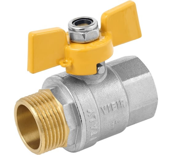 Кран газовый VIEIR 1/2", внутренняя-наружная резьба, ручка-бабочка VRQ211-01 (Y)