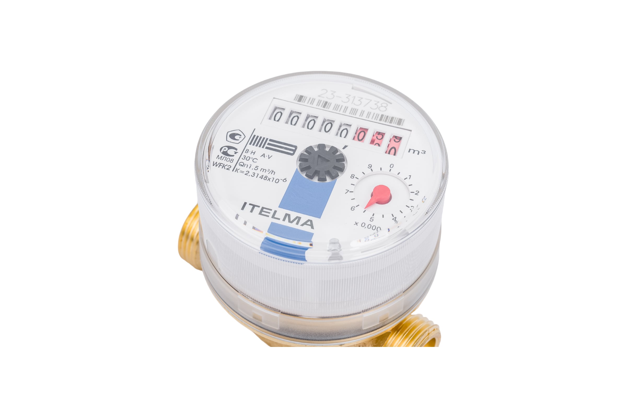 СчетчикхолоднойводыITELMA(Ду=15мм,L=80мм,Qном=1,5м3/ч)WFK20.D080WFK20.D080-0-R-L-0-IP54