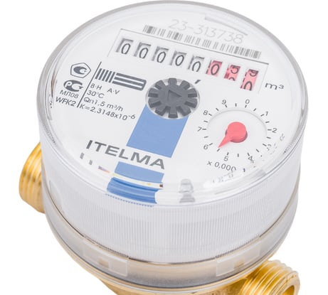 Счетчик холодной воды ITELMA (Ду=15мм, L=80мм, Qном=1,5 м3/ч) WFK20.D080 WFK20.D080-0-R-L-0-IP54