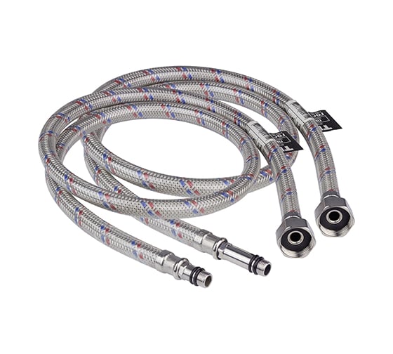 Комплект гибкой подводки для смесителя TEBO SUPER М10 0,5м (PEX, нержавейка, латунь) (компл) T-ГП.204.М10-1835.05.CN