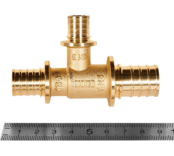 Тройник переходной ROMMER 25x16x20 аксиальный для труб PEX RFA-0014-251620 RG009366LR6FP1