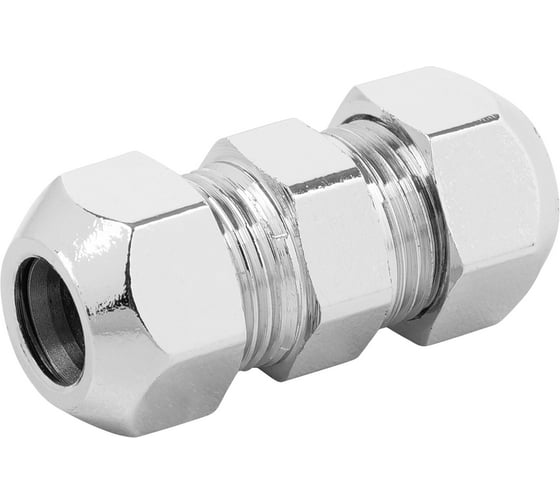 Патрубок хромированный VIEIR 10 × 10 (10шт) цанга–цанга PV19 (Y)