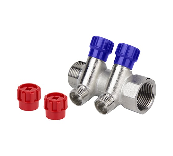 Коллектор с вентилями TEBO 3/4х2х1/2 наружный (3/24) T-КБ.303.34-12.2.CN