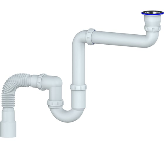 Сифон Unicorn Y315 1 1/2х40 под стиральную машину, прямоточный с гофрой ...