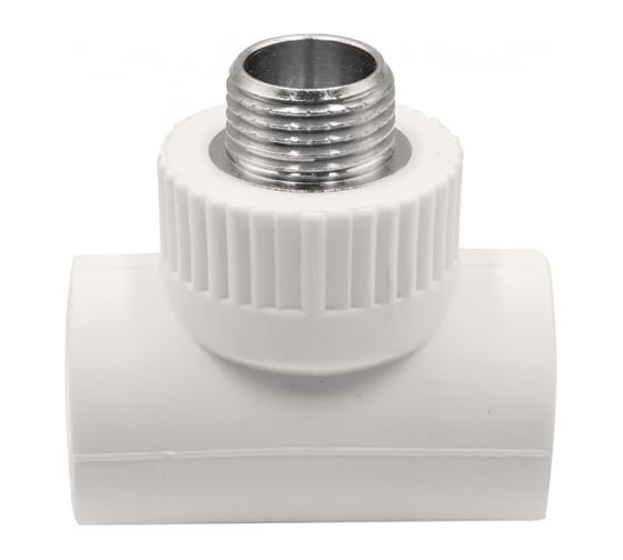Тройник GIBAX полипропилен, 25x1/2" НР, белый, 4 шт. PPL07-03032